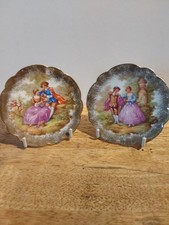 TWO LIMOGES PIN TRAYS HAND PAINTED UNWANTED GIFTS