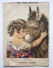 True Friends Donkey Child Antique Illustrated Victorian Music Sheet Hamerton