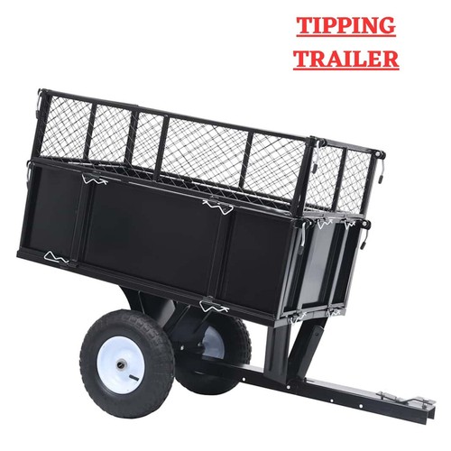 Tipping trailer for lawn mower - for,