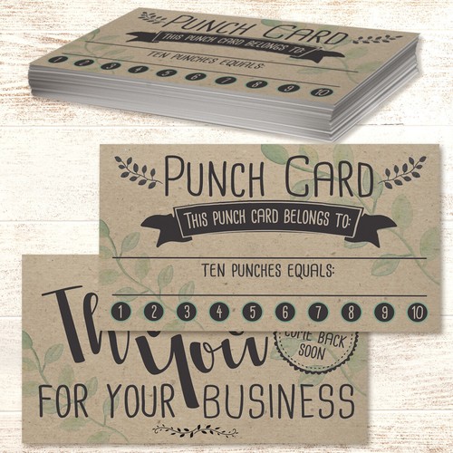 Kraft paper loyalty punch - kraft,