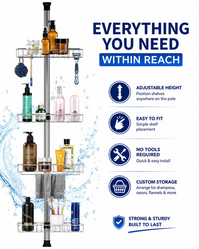 Corner shower caddy telescopic - corner,