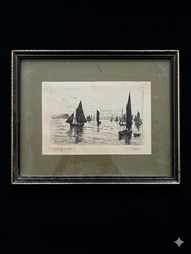 Antique hand signed etching - signed,