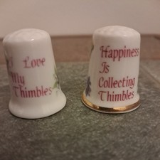 2x Ceramic China Thimble