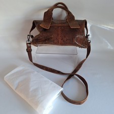 La Marey 100% Genuine Python Leather Tote Bag with Detachable Strap - Brown