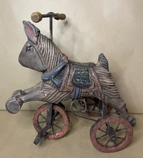 Antique Wood Carved Horse On 3