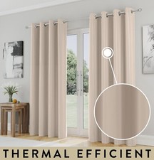 Plain Natural Thermal Curtains
