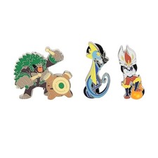 Pokemon Official Pin Badge Bundle Cinderace, Inteleon & Rillaboom- New