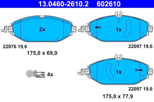 Disc brake pad set ate - pad,