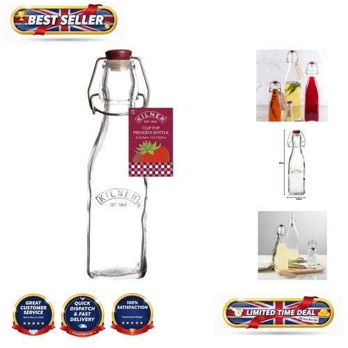 250ml square clip - clip, glass