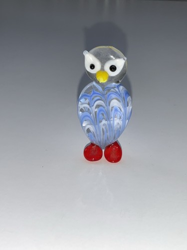 Miniature glass owl ornament - miniature,