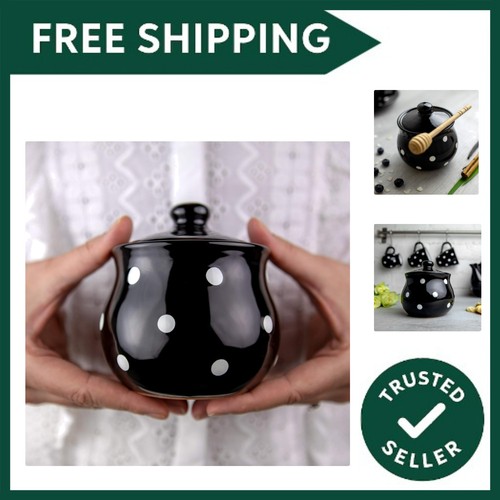 Ceramic sugar bowl with lid - ceramic,
