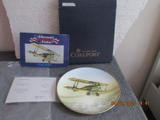 BOXED   COALPORT 'TIGER MOTH' PLATE  ACHIEVEMENTS IN BRITISH AVIATION  no.989
