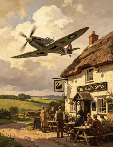 Spitfire over home soil - home,