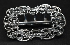 Antique Comyns Sterling Silver Pierced Nurses Belt Buckle Dated 1894