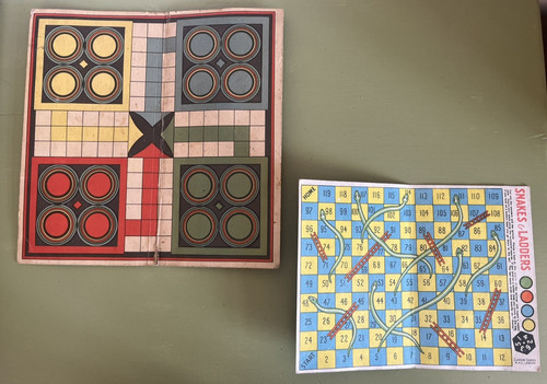 Vintage cardboard game boards