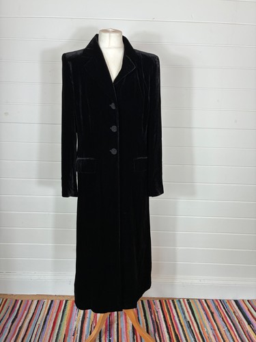 Black silk velvet - velvet, coat