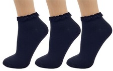 3 Pairs Ladies Lace Top Plain