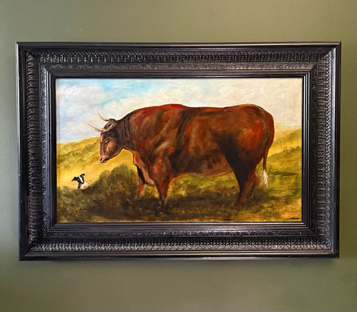 Naive oil painting portrait - , of