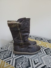 Pavers Relife R-Tex Water Resistant Wool Collar Mid Calf Boots Size 6 Wide EU 39