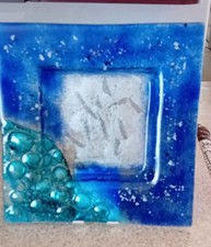 Cypriot blue Decorative Glass Plate