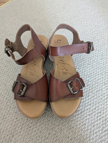 Brown wedge sandals - , 6