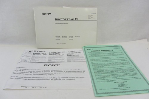 Sony instruction book - sony,