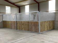 Internal Stables Sliding V Door Anti Weave Frontage - Pine Infills