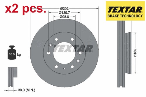 Pcs front brake disc - x2,