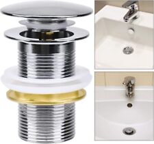Bathroom Click-Clack Basin Waste Dome Slotted UnSlotted Sink Pop Up Push Button