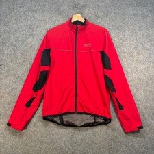 Gore Running Wear Jacket Mens Size UK L Red Black Soft Shell Cycling Windstopper