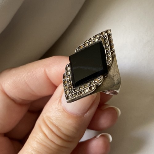 Vintage marcasite and onyx - vintage,