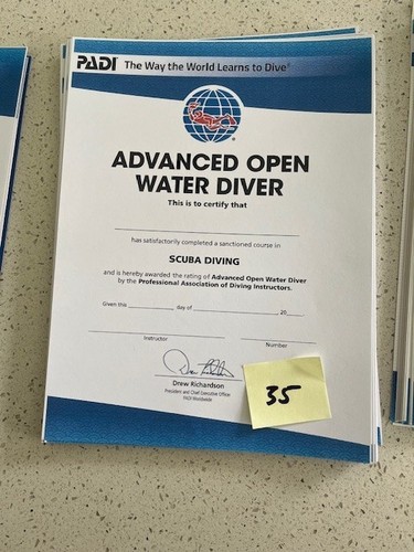 Padi certificate advanced open - padi,