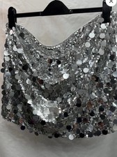 Shein Curve Silver Sequin Top