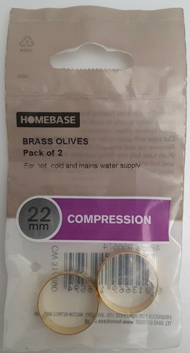 22mm brass compression olives - brass,