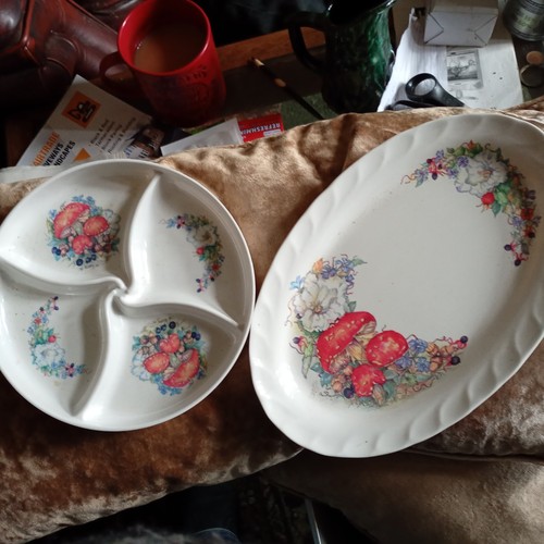 Melamine floral serving plate - floral,