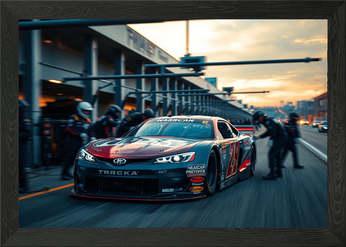 Nascar stock car pit framed - nascar,