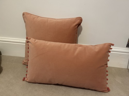 Two dusky pink velvet pom - pink,