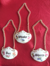 Decanter Label x3 WHISKY PORT