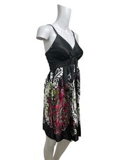 WOMENS Satin Slip Dress Size XS 6-8 Raspberry Handmade Ruffle Back NEW EU34