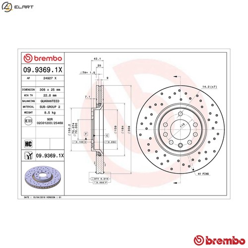 Brake disc 9369 - 2x,
