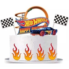 8Pcs Hot Wheels Car Theme Cake