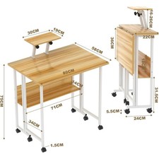 Folding Computer Desk w/Wheels