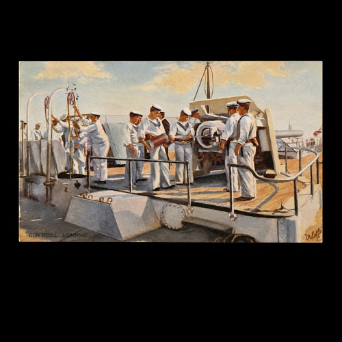 Royal navy postcard gun - royal,