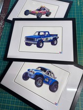 Tamiya Box art prints. Sand Scorcher, Rough Rider, Ford Ranger, Super Champ.
