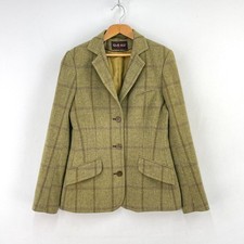 Really Wild Tweed Jacket Womens 8 Green Check Wool Country Hacking Blazer