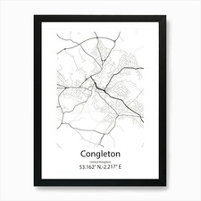 Congleton,United Kingdom Minimalist Framed Wall Art Poster Canvas Print Picture