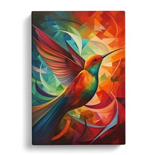 Hummingbird Cubism Art Canvas