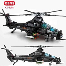 Technical SEMBO Military Helicopter Gunship Model Building Blocks  Aircraft Toy
