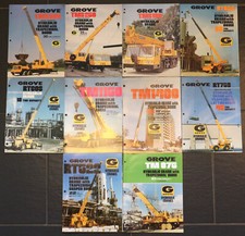 Bundle of Vintage 10 x Grove Crane Brochures 1979 1980 Job Lot VGC
