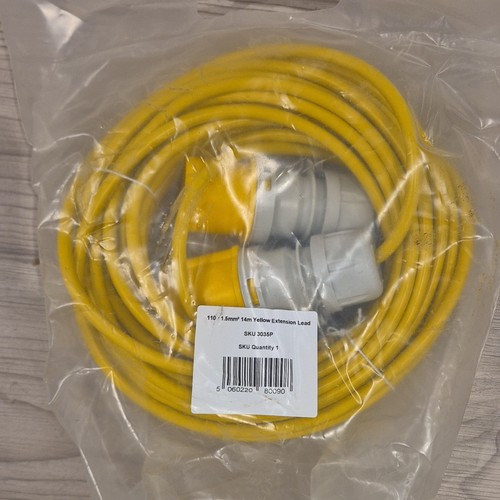 110v yellow extension lead - extension, uk